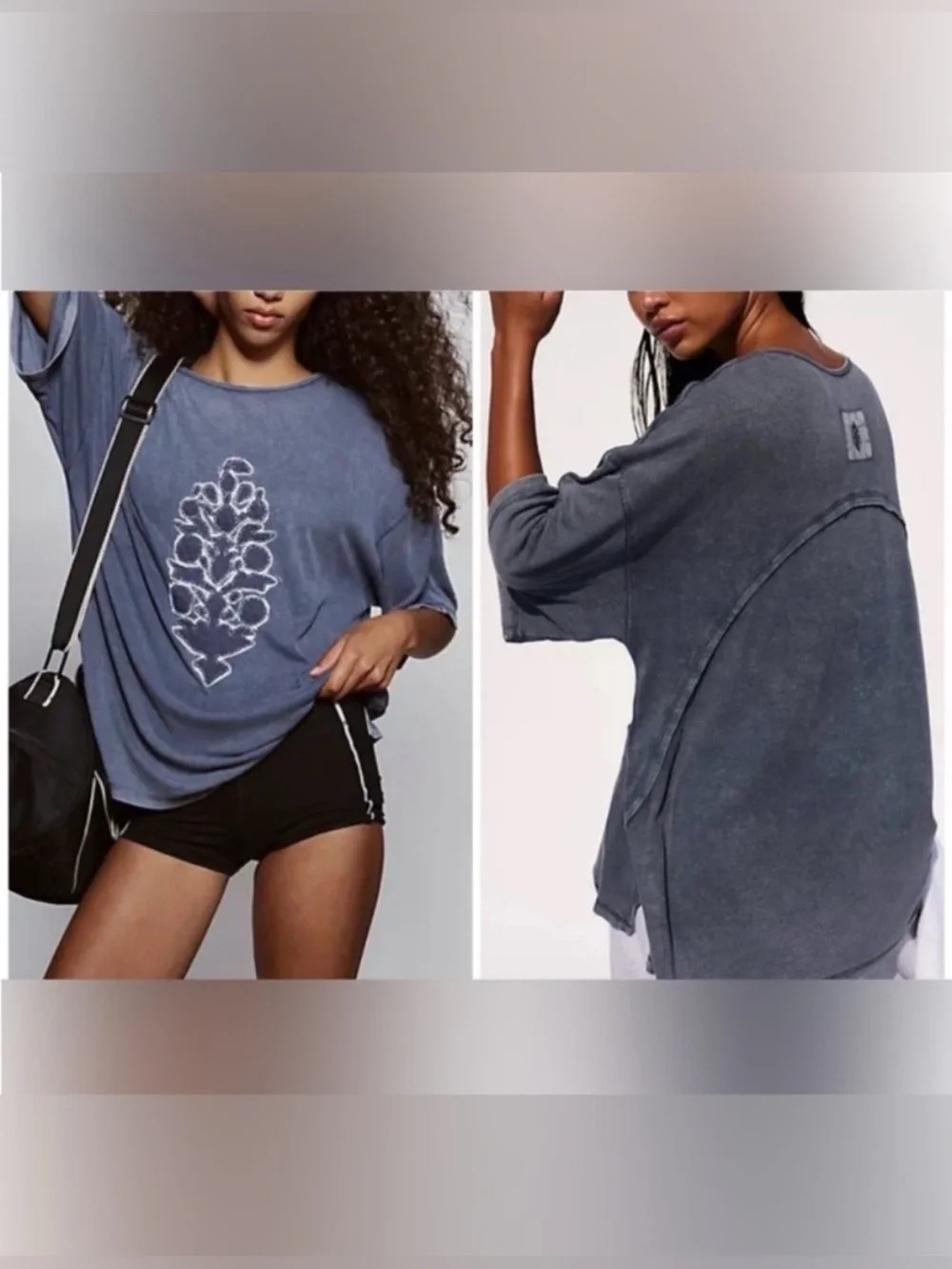 NWOT Free People FP Movement Harmony Tee - blue indigo combo - Small, Large, XL